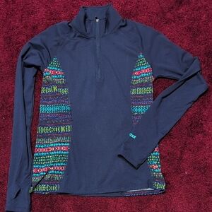 Marmot Navy Half-Zip Pullover with Multicolor Side Panels